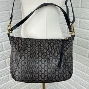 FOSSIL SKYLAR PATTERN CROSSBODY SHOULDER BAG BLACK AND BROWN